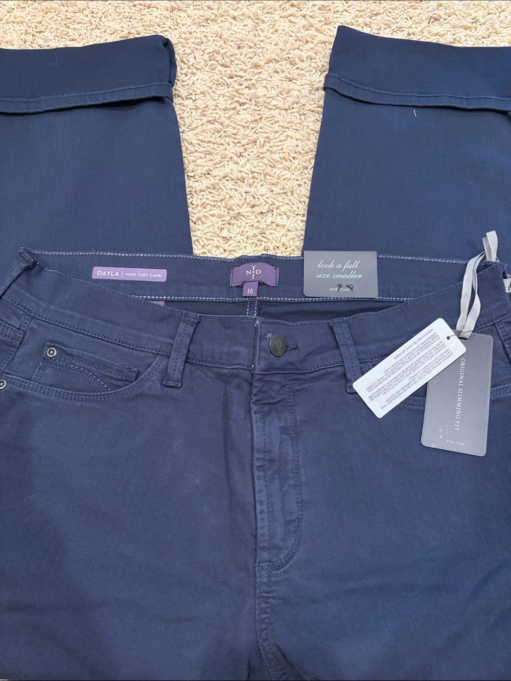 Dayla Wide Cuff Crop Women’s Jeans - Navy